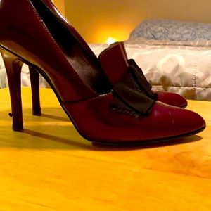 Lanvin Patent Burgundy Heels